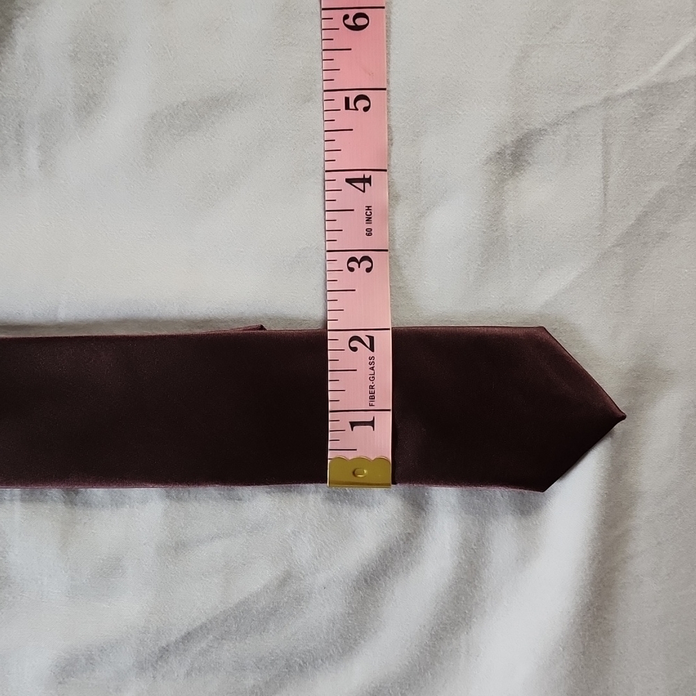 Brown silk skinny tie